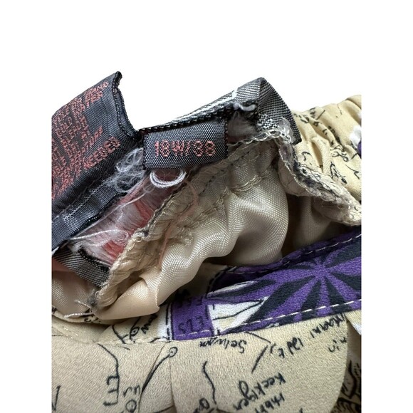 Liz Baker Elastic Back Waist Nautical Sailor Map MIDI Skirt Sz 18w/38 Lined - Picture 5 of 5